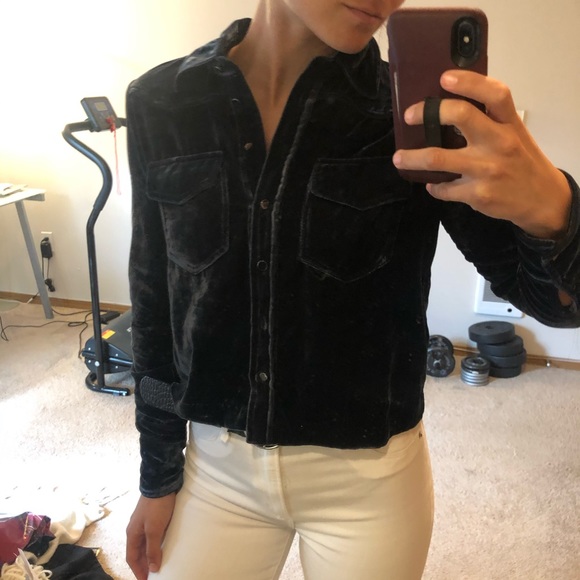 Marled x Olivia culpo velvet cropped long sleeve - Picture 4 of 8